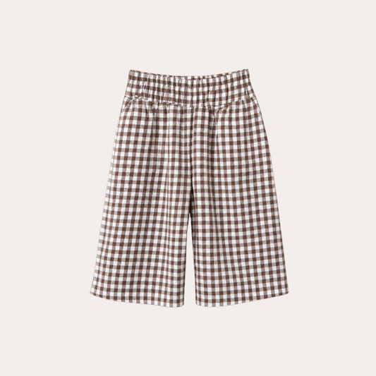 Geruite broek wide fit | Chocola