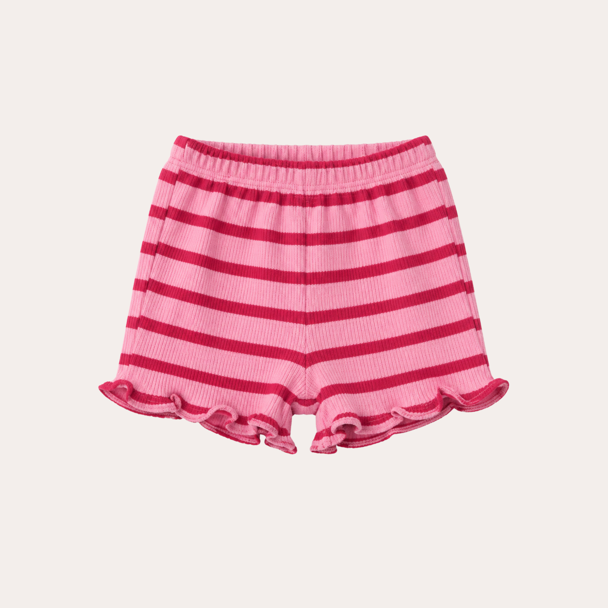 Gerippte Shorts mit Streifen