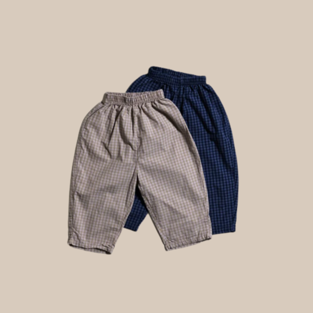 Hose Beige kariert