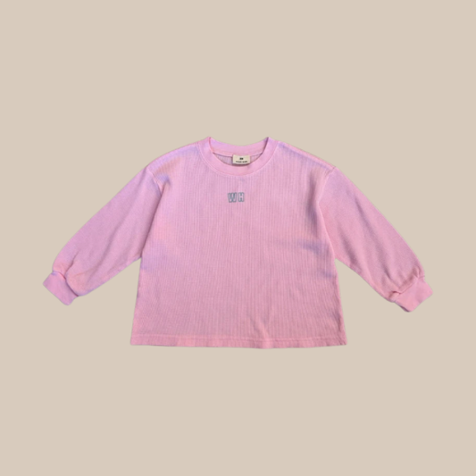 Longsleeve wafelstof roze