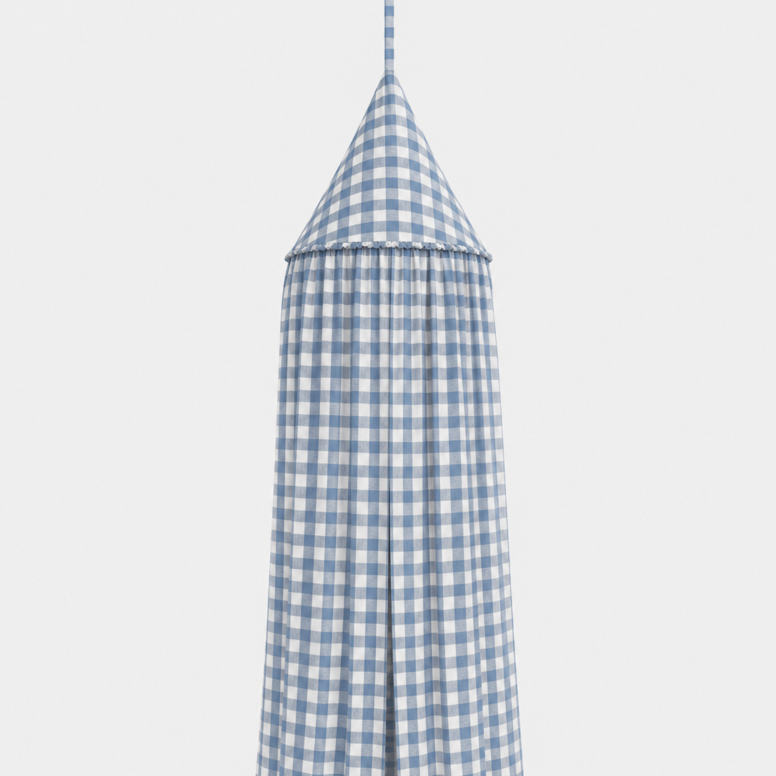 Klamboe Kinderkamer | Canopy No. 1 | Geruit grof blauw