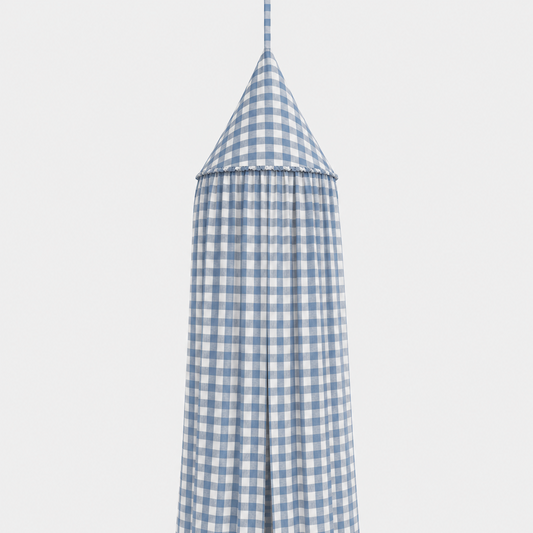Klamboe Kinderkamer | Canopy No. 1 | Geruit grof blauw